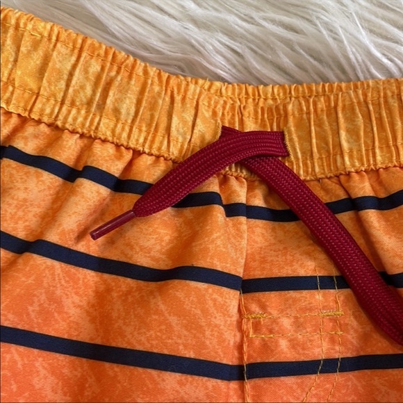 Kidgets orange yellow black striped boys swim trunks swimsuit board shorts SZ 3T - Picture 9 of 17